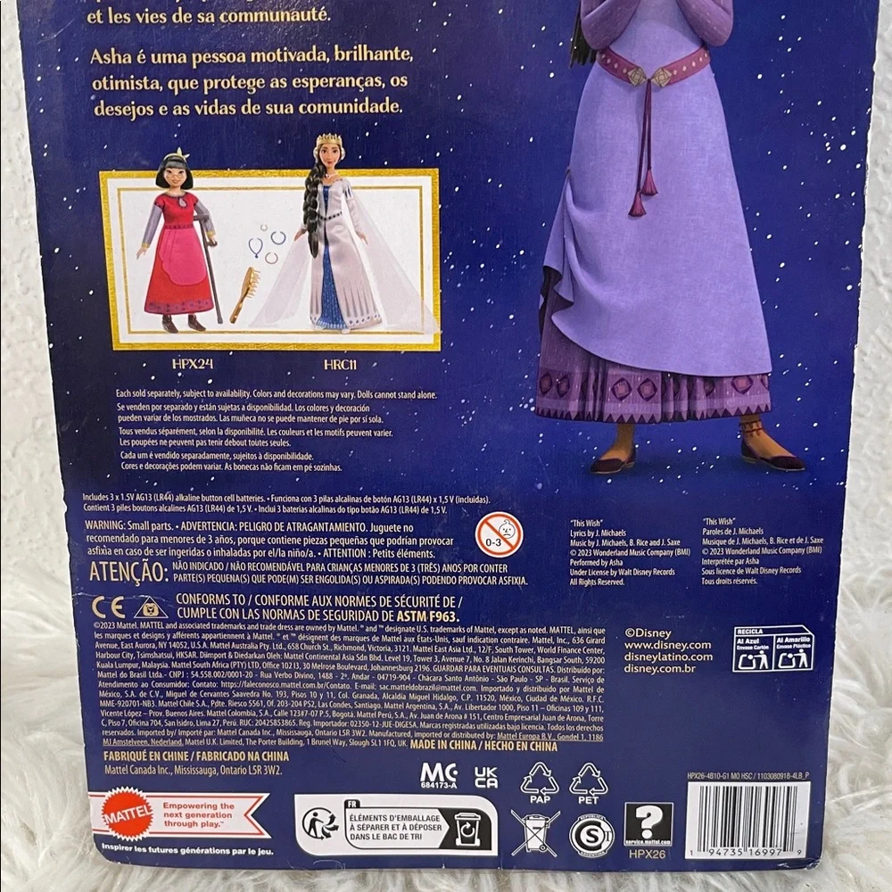 Mattel Disney's Wish Singing Asha of Rosas Fashion Doll & Star Figure NEW